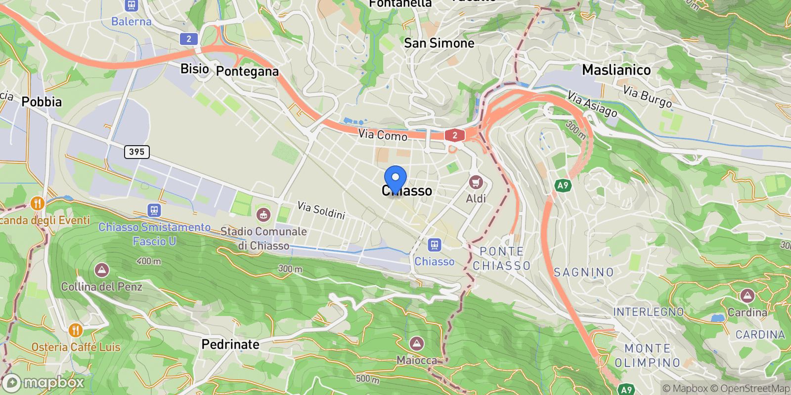 Map showing Corso San Gottardo, Chiasso, Ticino, Switzerland.