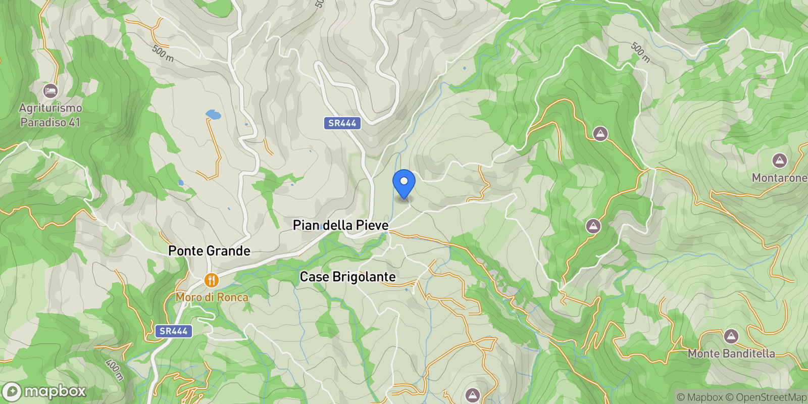 Map showing Via Costa di Trex 59, Pian della Pieve, Umbria, Italy.