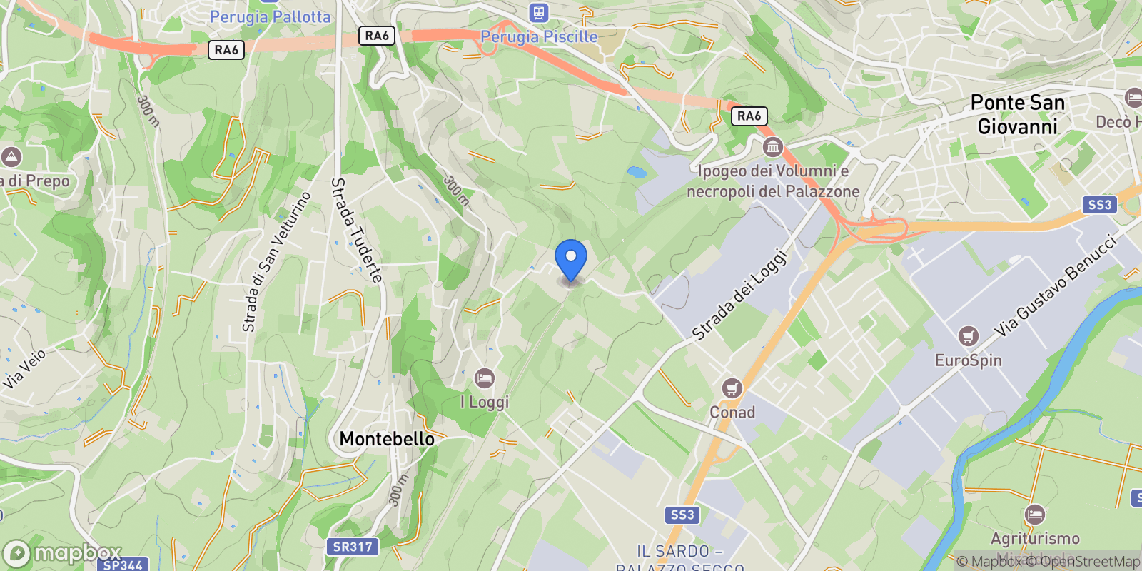 Map showing Rancolfo, Umbria, Italy.