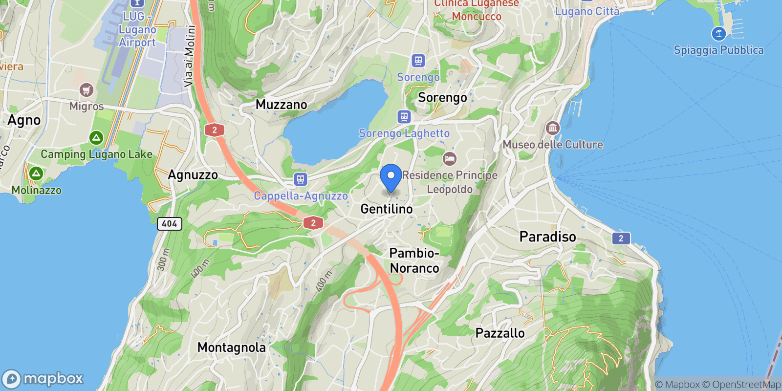 Map showing Via Rubiana, Collina d'Oro, Ticino, Switzerland.