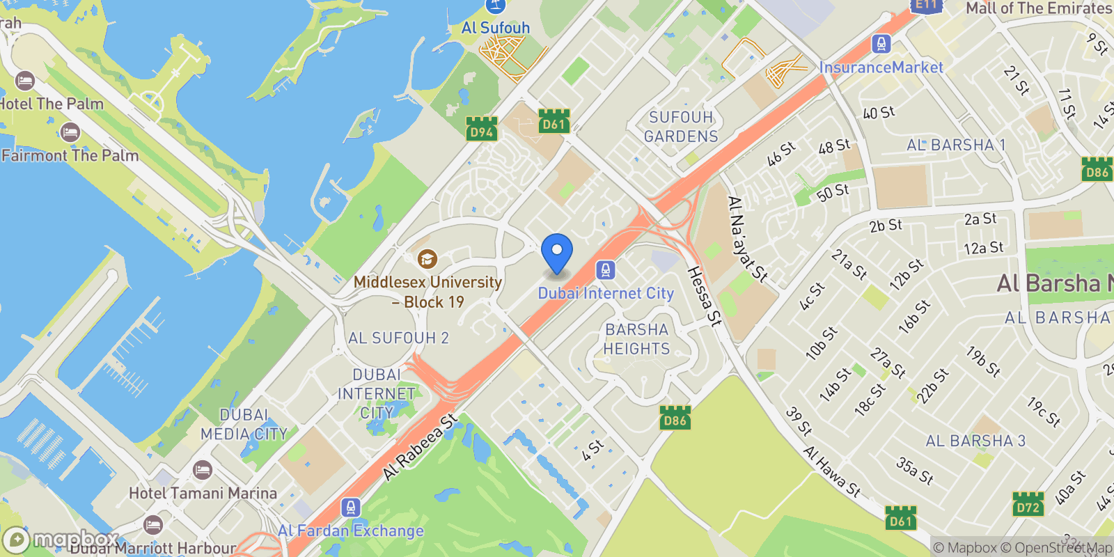 Map showing Atlantis, the palm, Dubai, Dubai, United Arab Emirates.