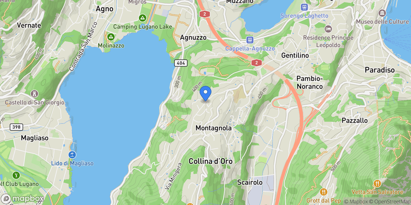 Map showing via Valegia, Collina d'Oro, Ticino, Switzerland.