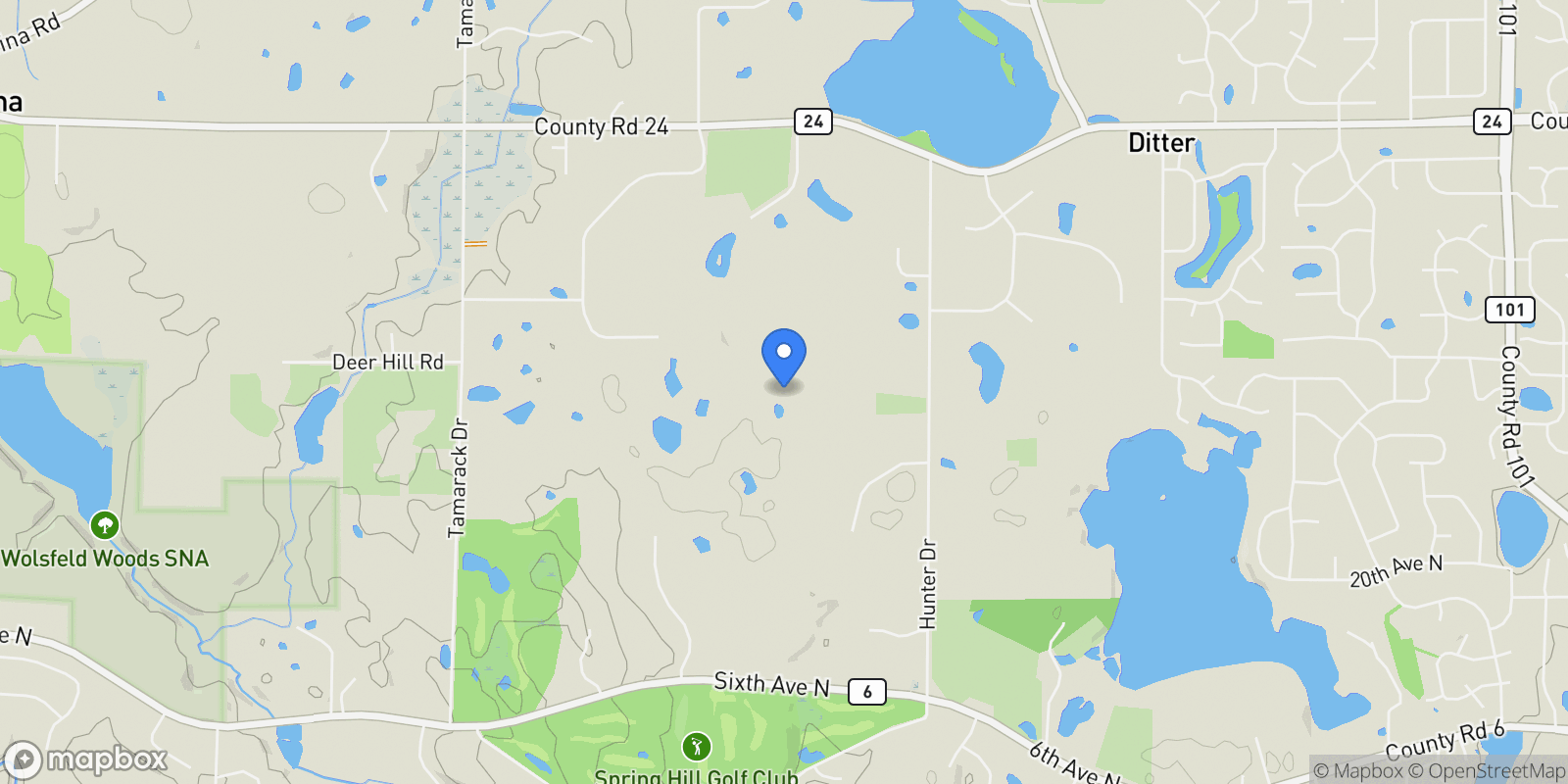 Map showing 1545 Hunter Drive, Medina, MN 55391, Medina, Minnesota, United States.