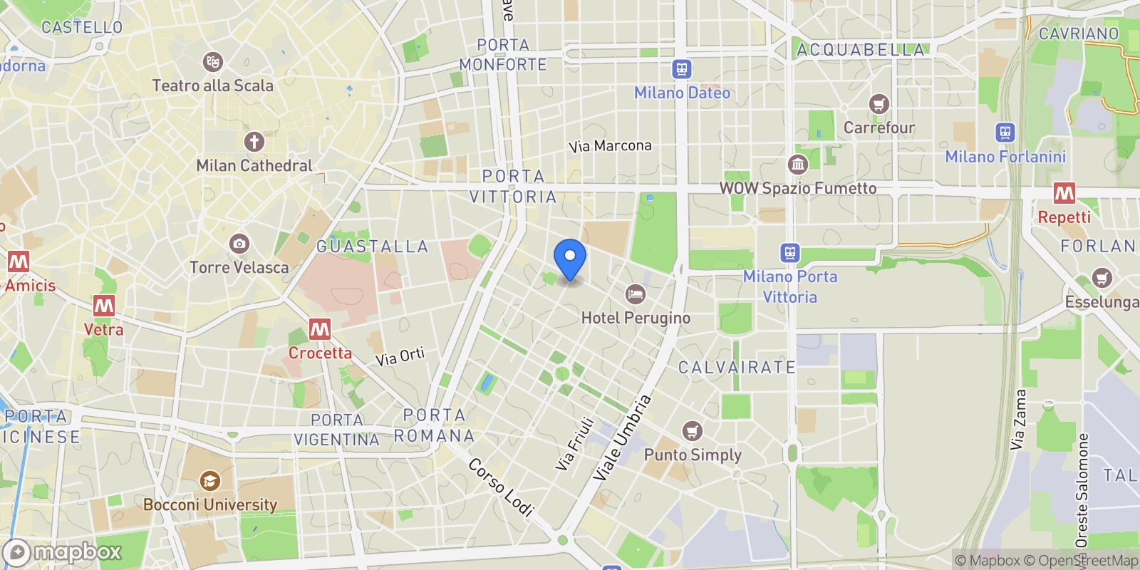 Map showing Via Morosini, 27, Milan, Lombardy, Italy.