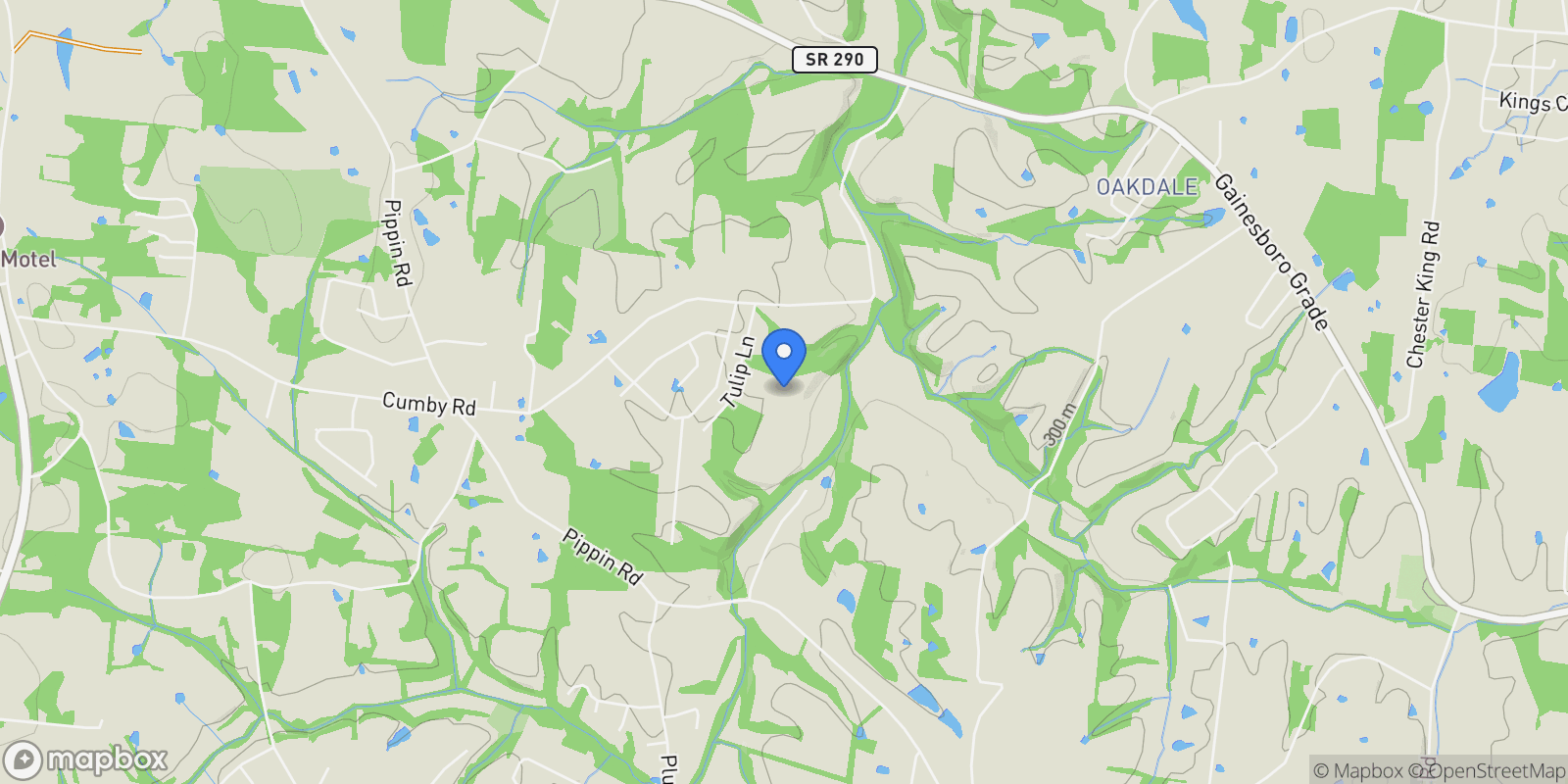 Map showing 3001 Tulip Ln, Cookeville, Tennessee, United States.