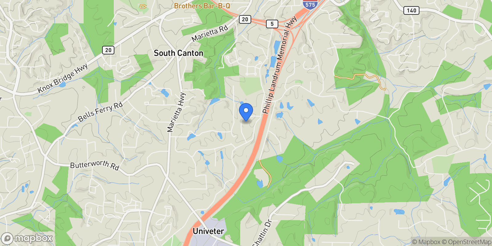 Map showing 286 Hilton Way, Canton, Georgia, United States.