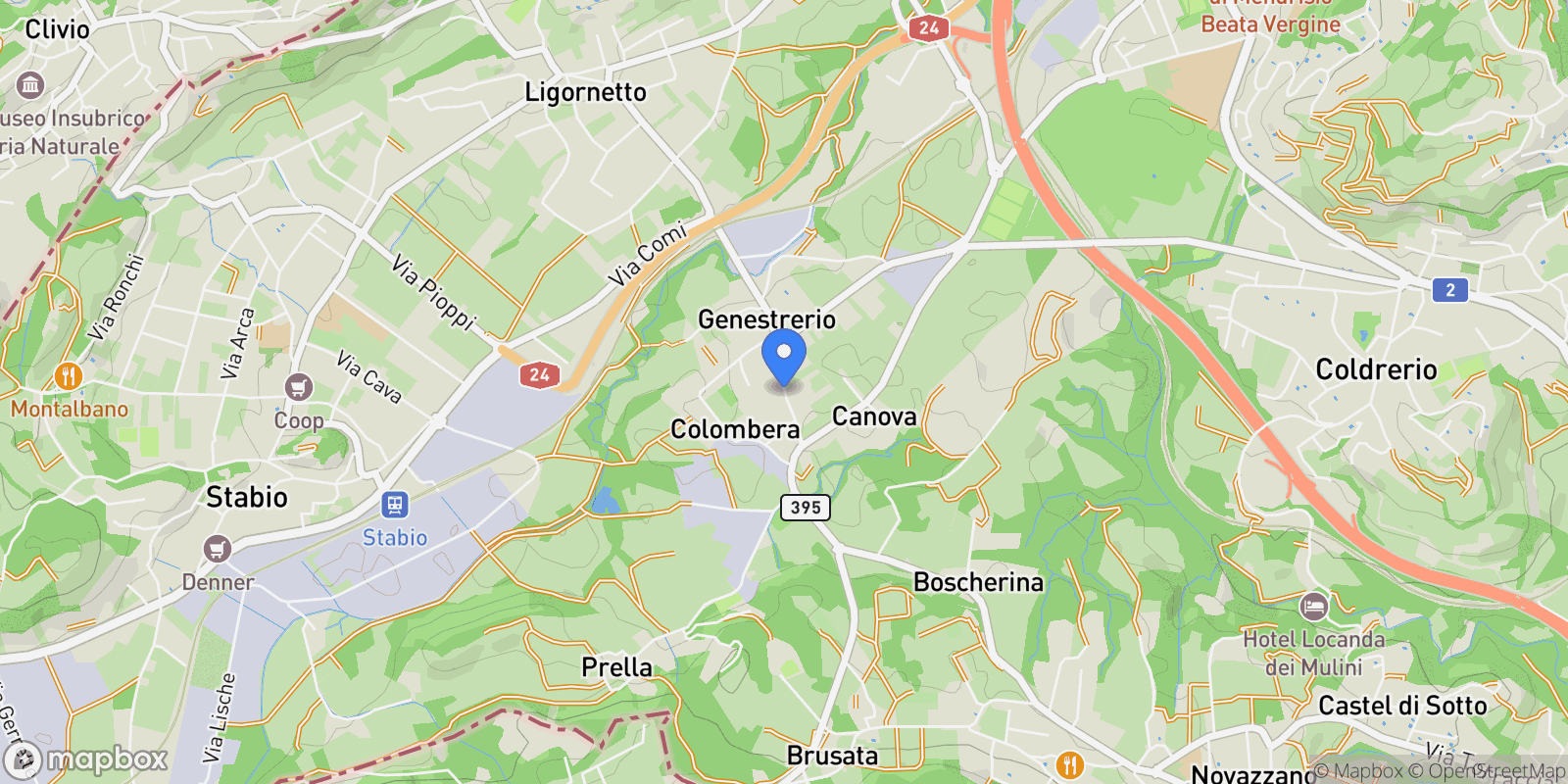Map showing Via Al Pero, Genestrerio, Ticino, Switzerland.