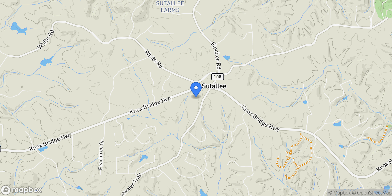 Map showing 2841 Upper Sweetwater Trail SE, White, Georgia, United States.