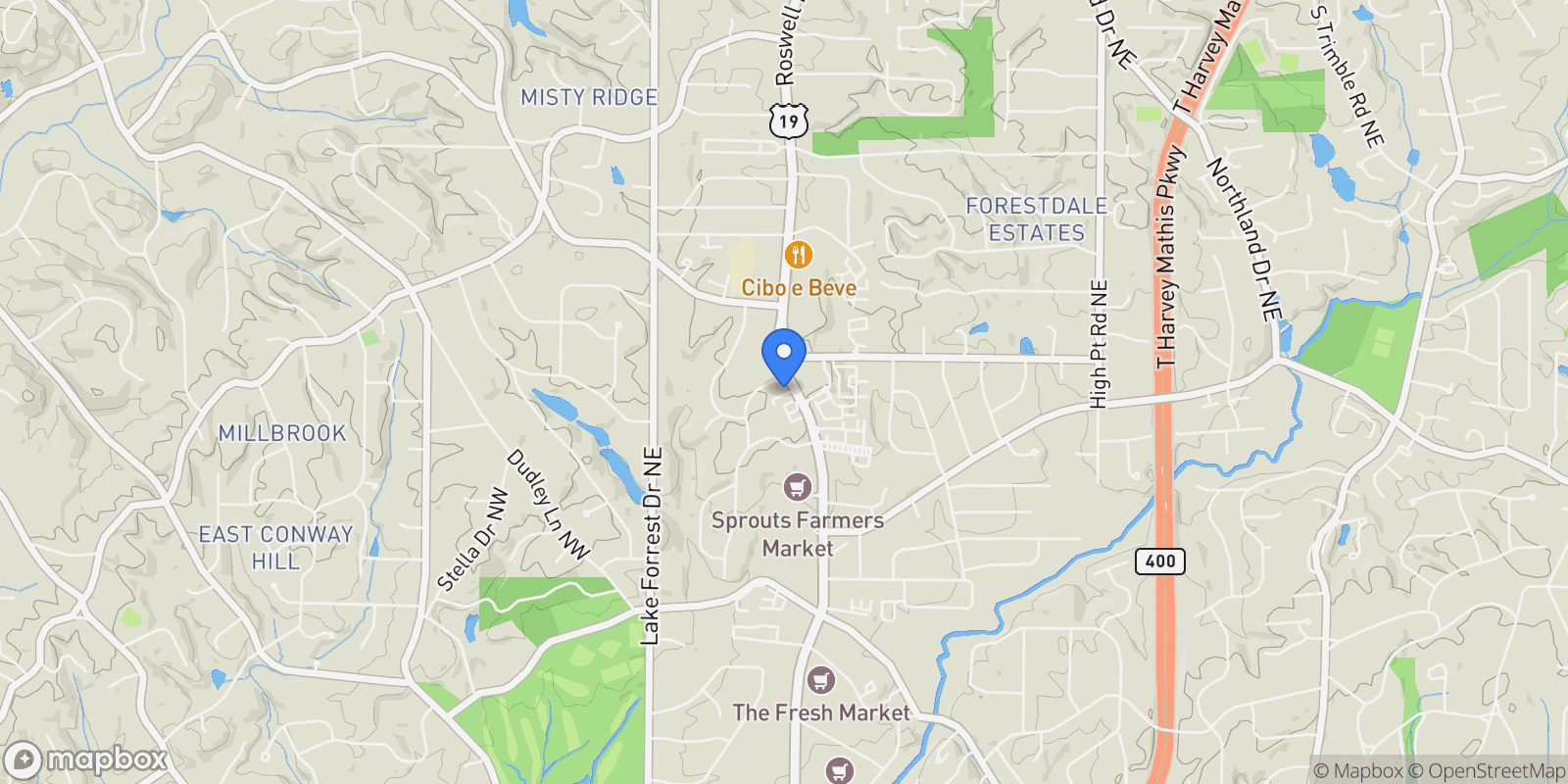 Map showing Atlanta, Georgia, United States.