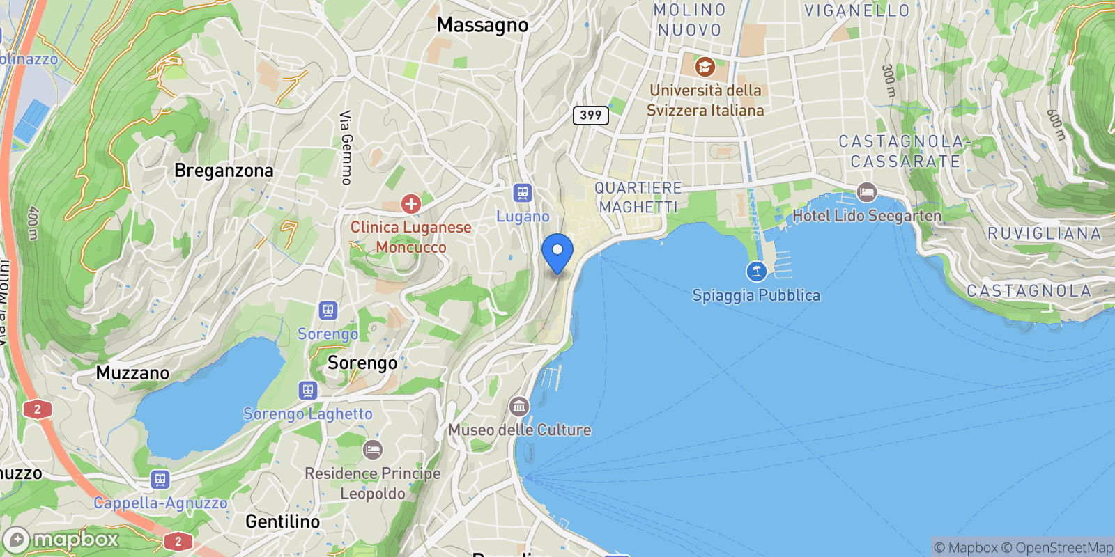 Map showing via Motta, Lugano, Ticino, Switzerland.