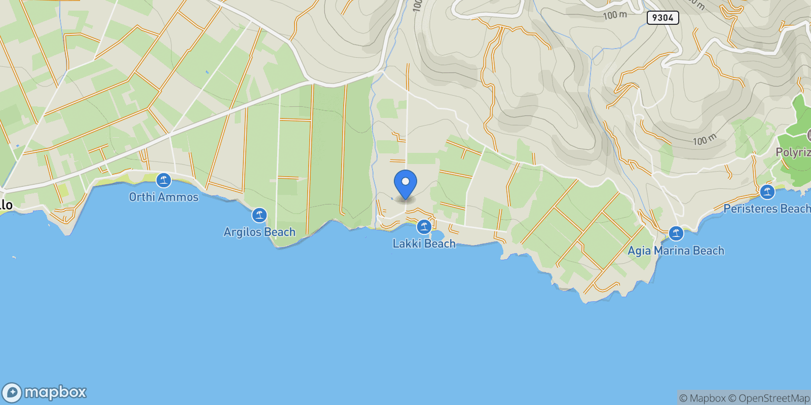 Map showing 57J9+MFR, Hora Sfakion, Greece, Sfakia, Greece.