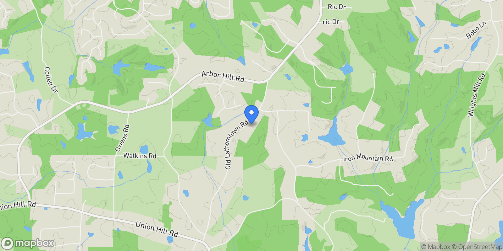Map showing 1092 Old Lathemtown Road, Canton, Georgia, United States.