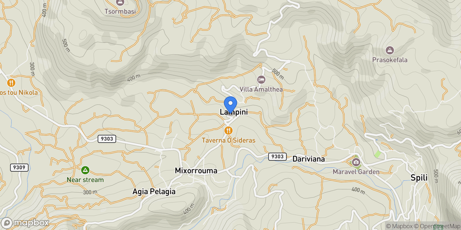 Map showing 6GG5+654, Lampini 740 53, Greece, Agios Vasileios, Greece.