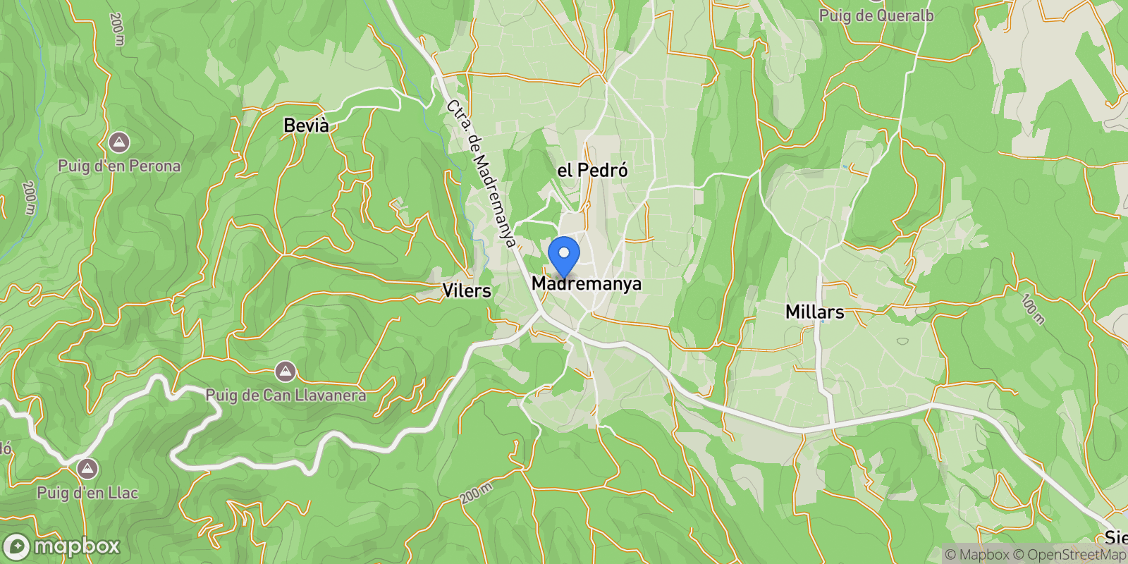 Map showing Madremanya, Catalonia, Spain.