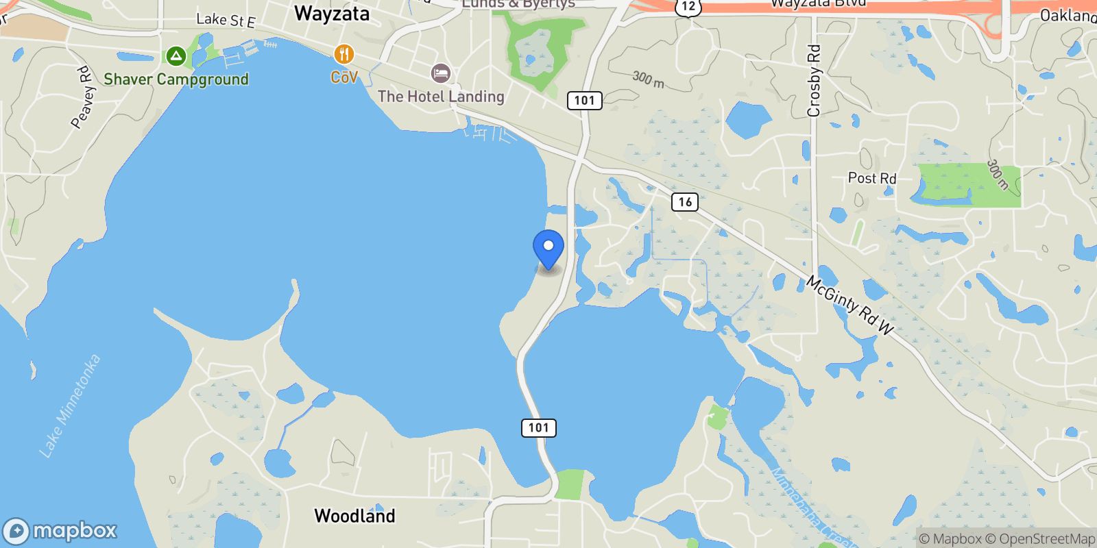 Map showing 555 Bushaway Road, Wayzata, MN 55391, Wayzata, Minnesota, United States.