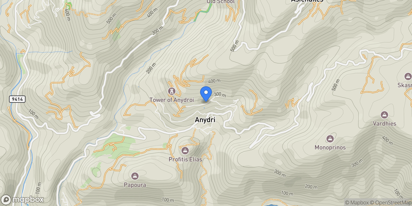 Map showing 7P39+PW8, Anidri 730 01, Greece, Kantanos-Selinon, Greece.