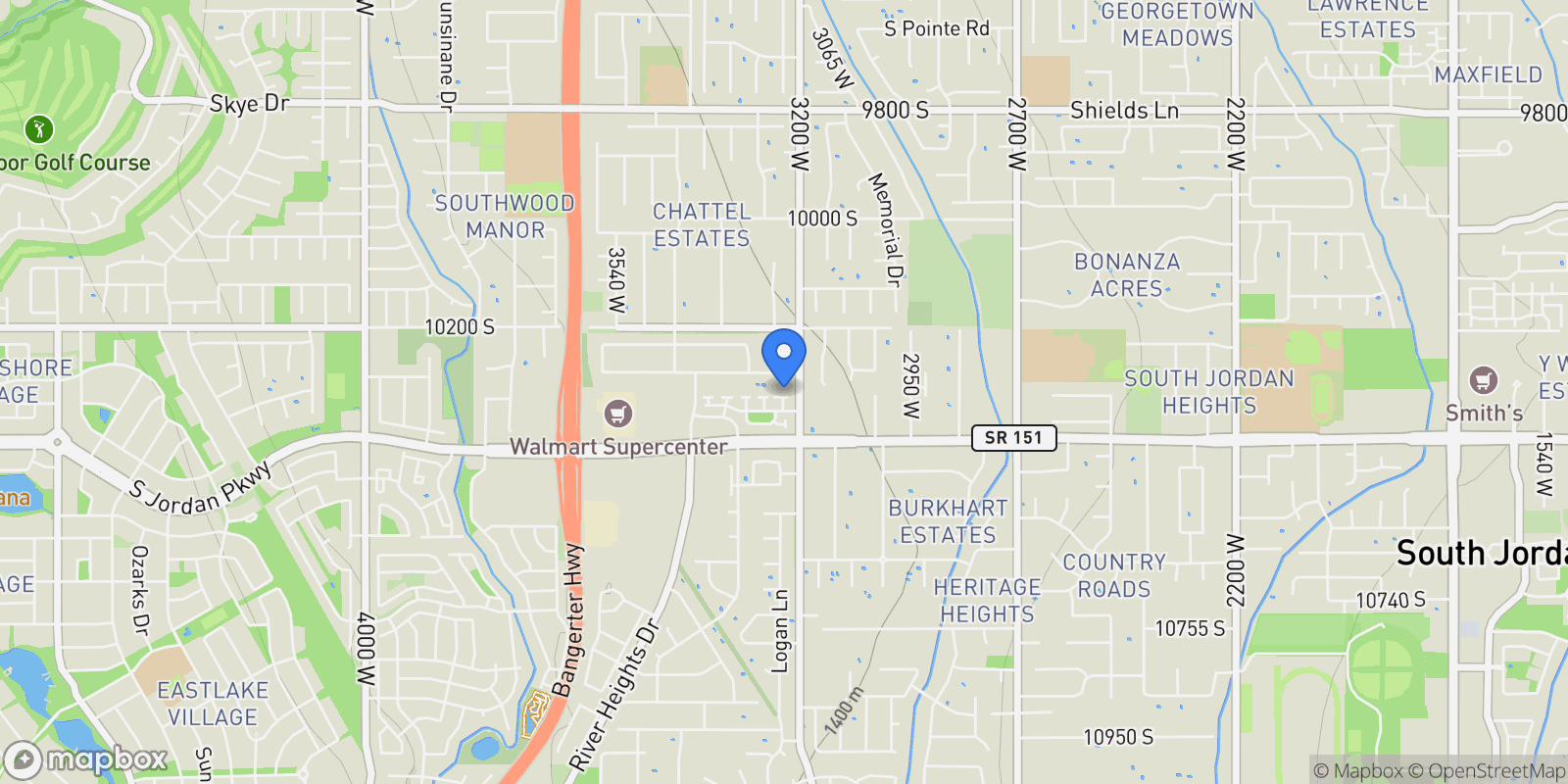 Map showing 10339 S COLD MOON PL W, South Jordan, Utah, United States.