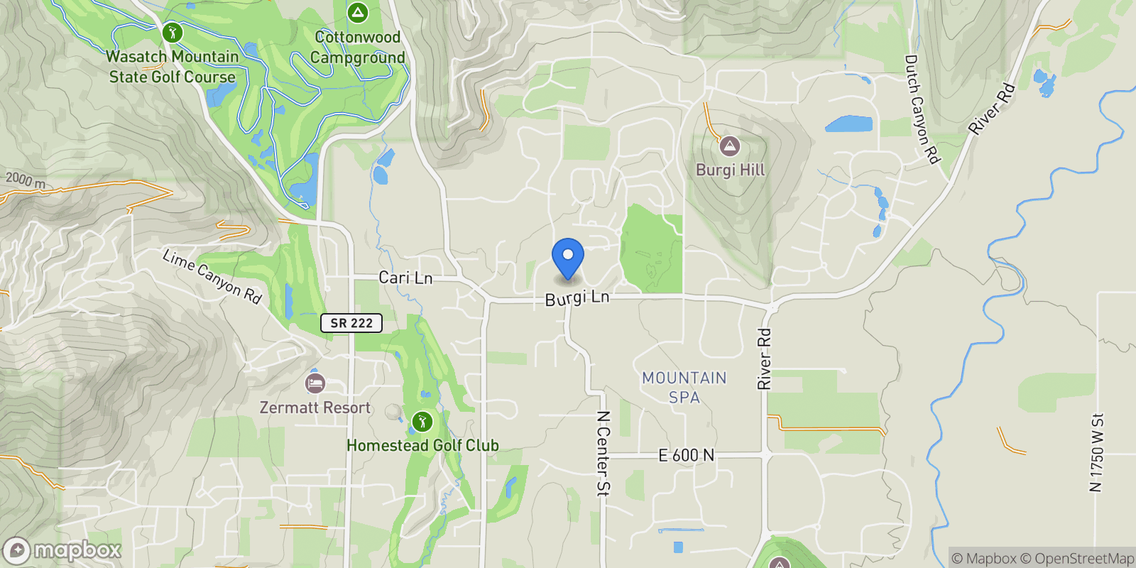 Map showing 1097 N MATTERHORN CT W, Midway, Utah, United States.