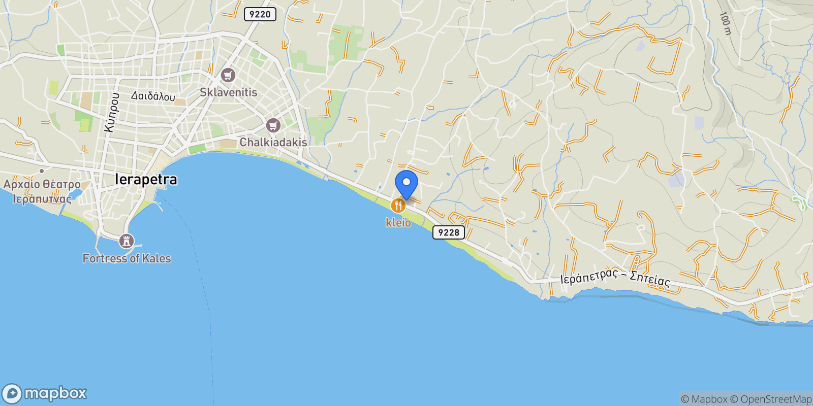 Map showing 2Q46+HFC, Ierapetra 722 00, Greece, Community of Ierapetra, Ierapetra, Greece.