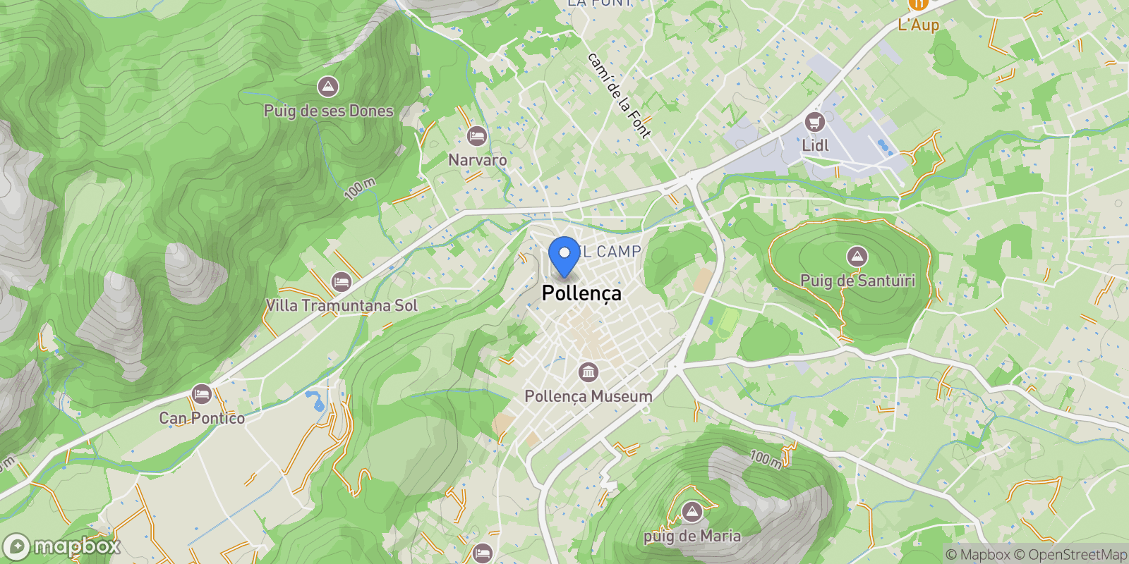 Map showing CALVARIO, Pollença, Baleares, Pollença, Pollenca, Balearic Islands, Spain.