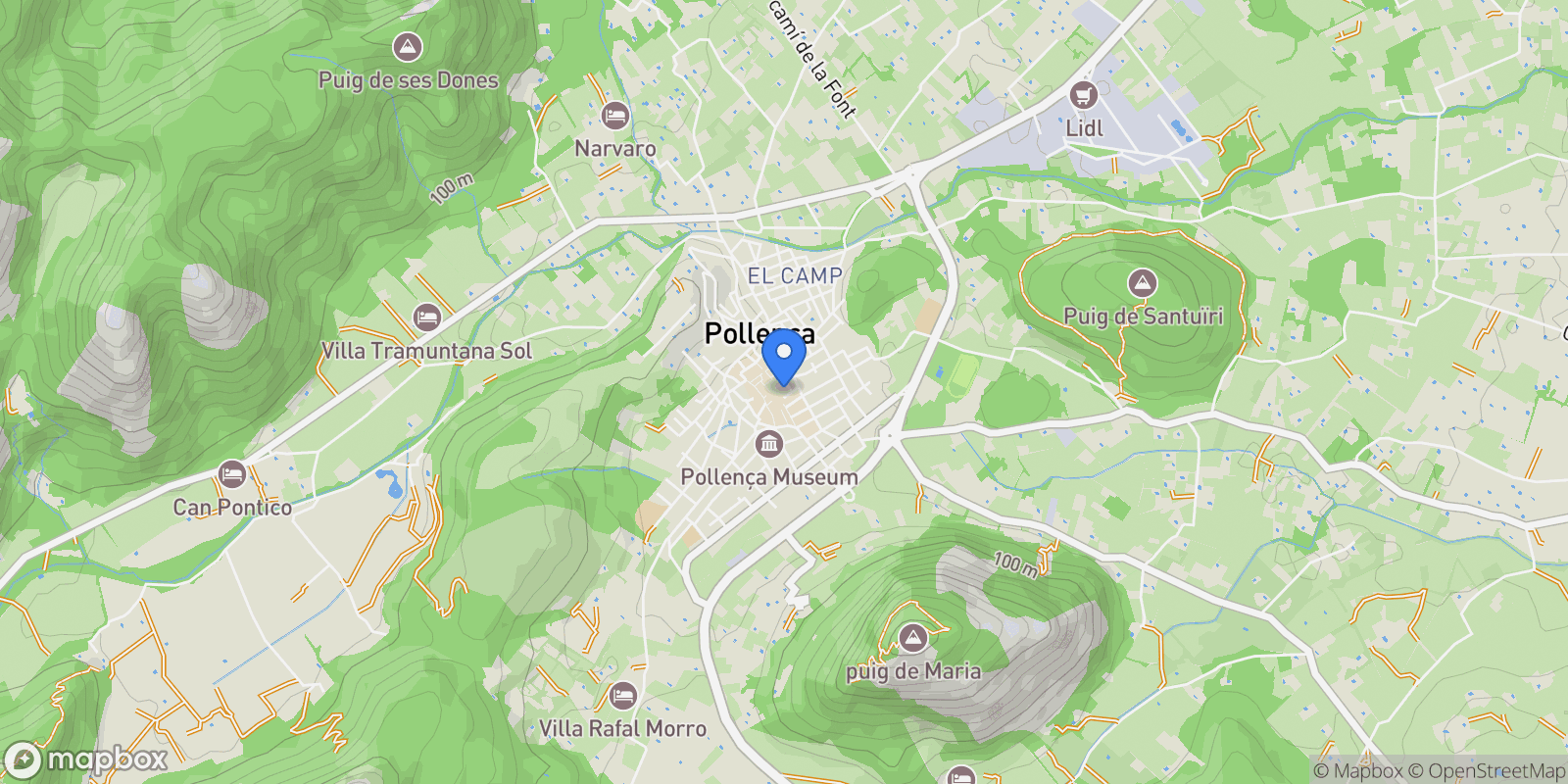 Map showing PUIG DE POLLENÇA, Pollença, Baleares, Pollença, Pollenca, Balearic Islands, Spain.