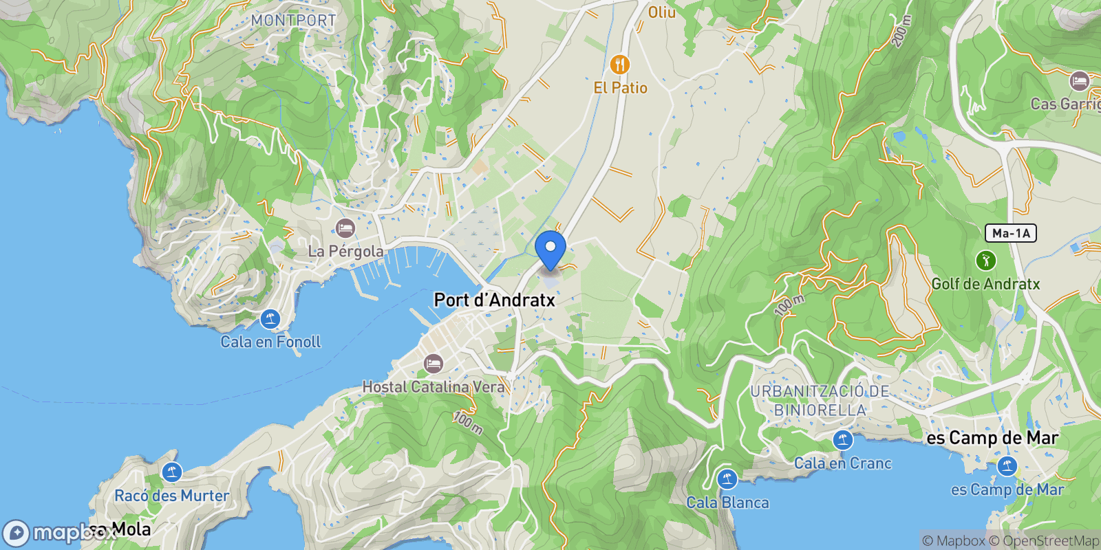 Map showing Port D'Andratx, Baleares, Port D'Andratx, Port d'Andratx, Andratx, Balearic Islands.