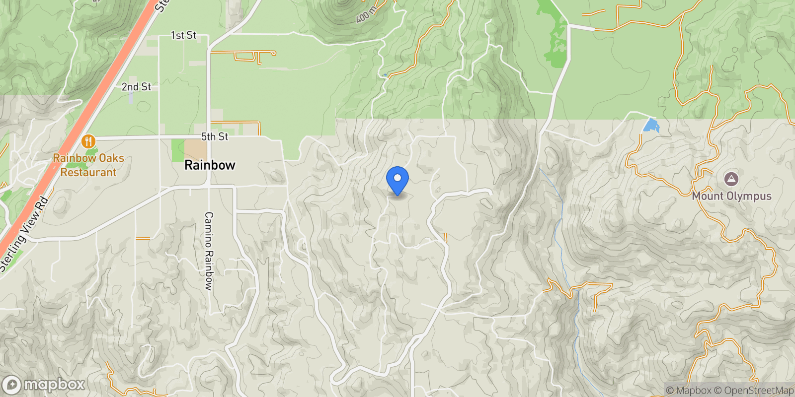 Map showing 1991 Via Ladera, Fallbrook, California, United States.