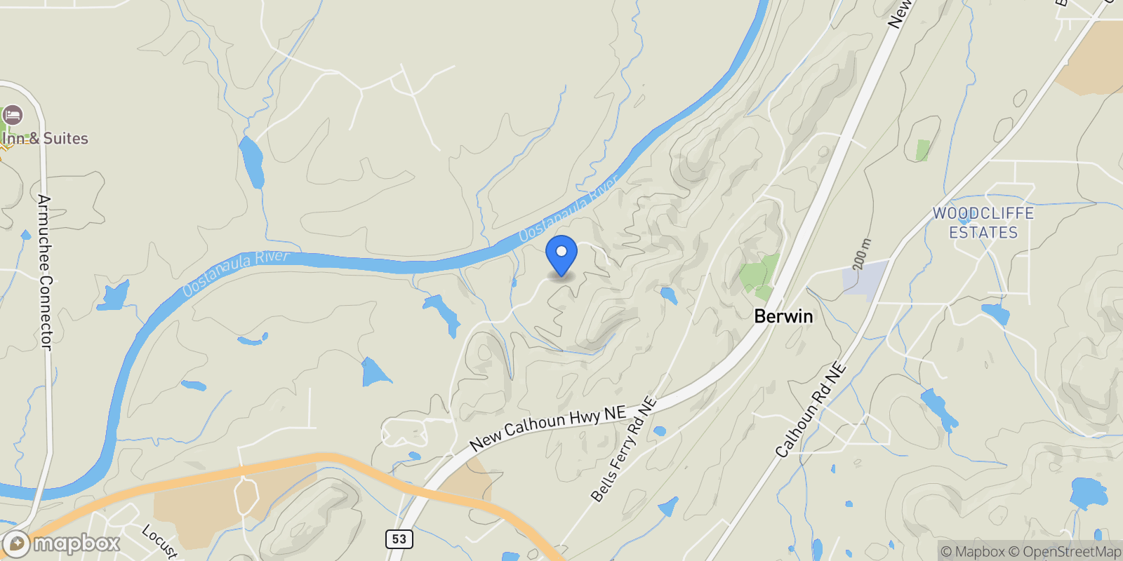 Map showing Rome, Georgia, United States.