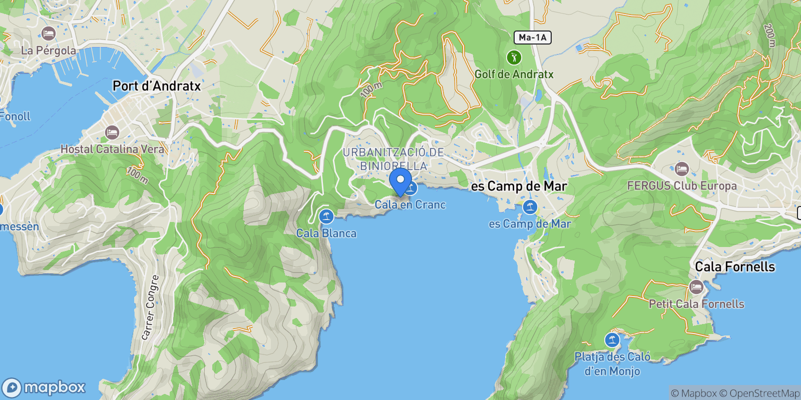 Map showing Camp de Mar, Mallorca, Camp de Mar, Andratx, Balearic Islands, Spain.