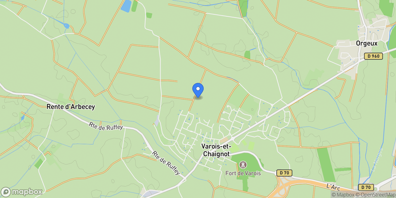 Map showing Varois-et-Chaignot, Bourgogne-Franche-Comté, France.