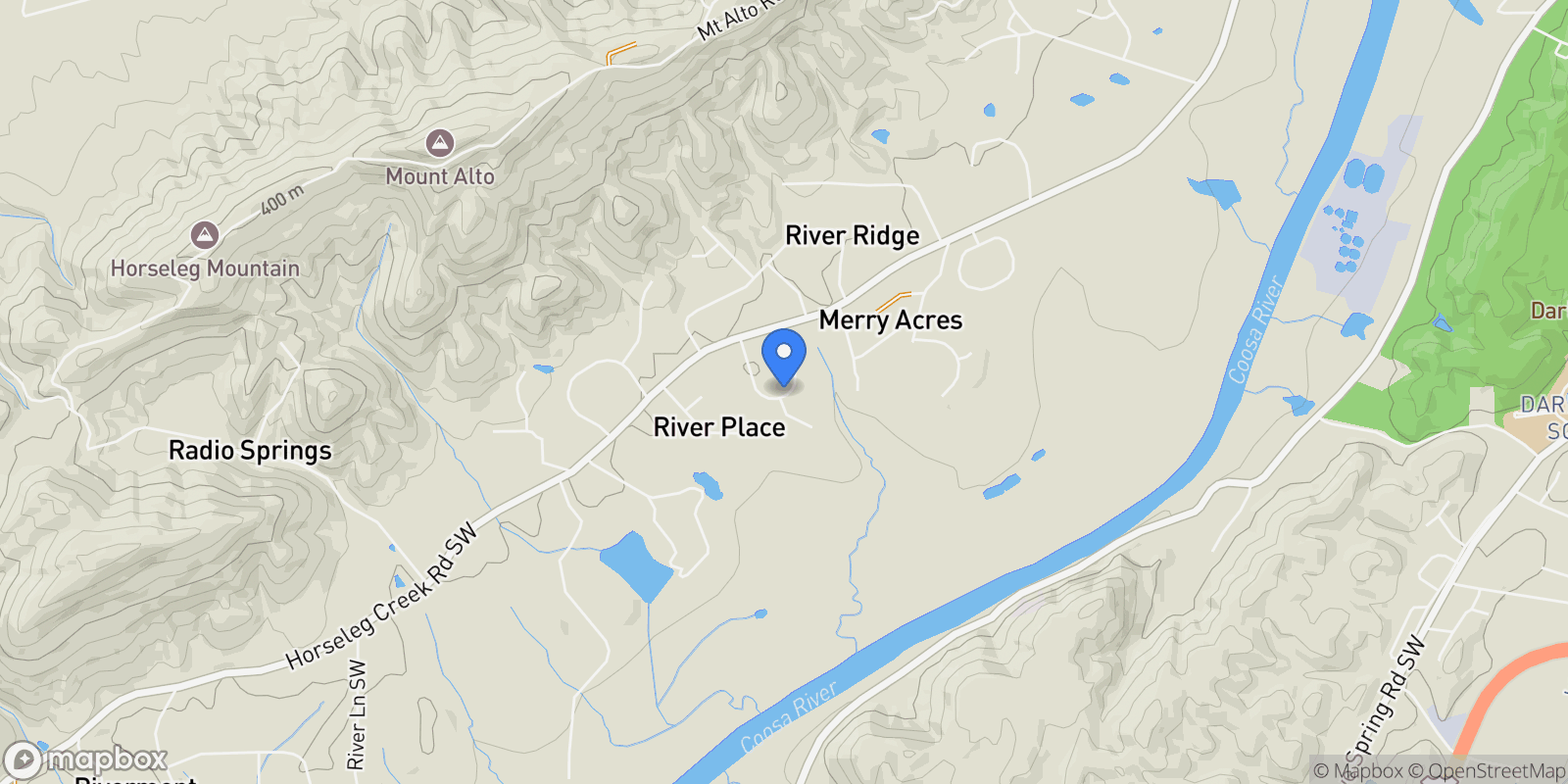 Map showing Rome, Georgia, United States.