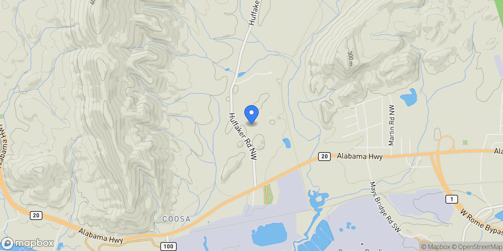 Map showing Rome, Georgia, United States.