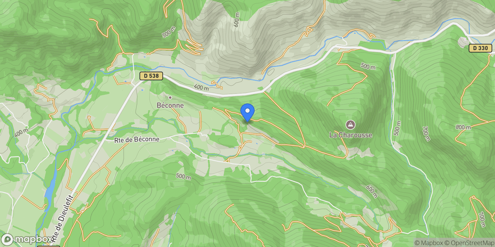 Map showing Dieulefit, Auvergne-Rhône-Alpes, France.