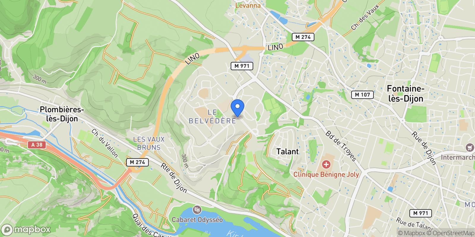 Map showing Talant, Bourgogne-Franche-Comté, France.