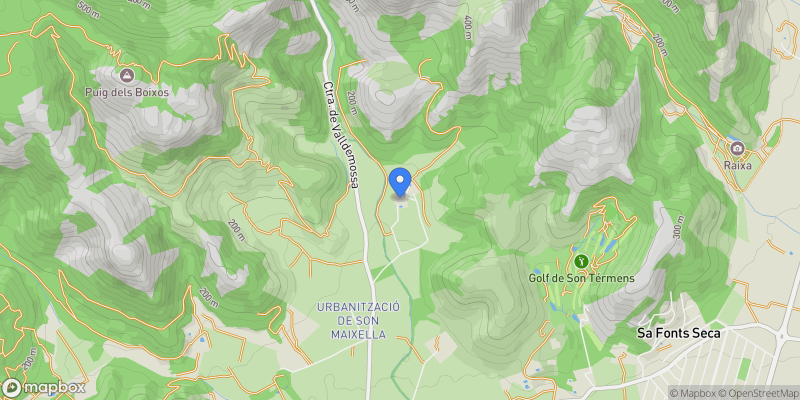Map showing Valldemossa, Mallorca, Valldemossa, Valldemossa, Balearic Islands, Spain.