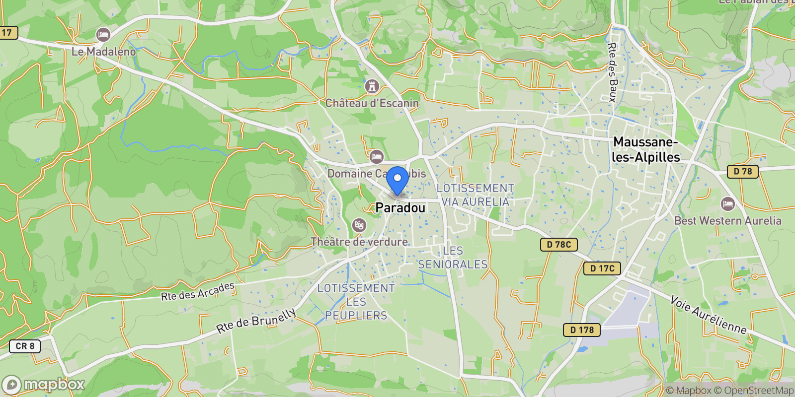 Map showing PARADOU, U 13520, Paradou, Provence-Alpes-Côte d'Azur, France.