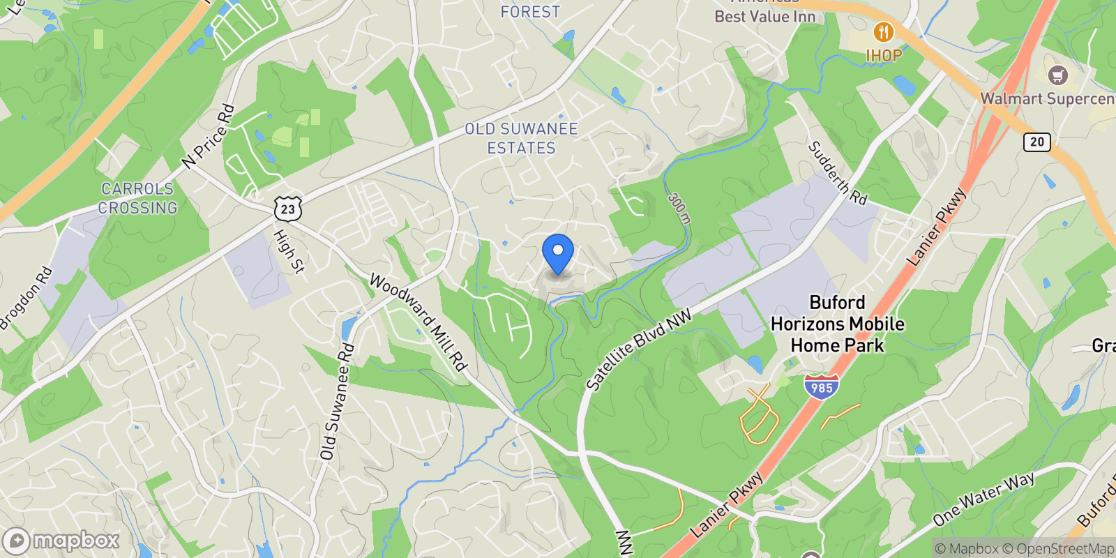 Map showing 870 Creekview Bluff Way, Buford, GA 30518, Buford, Georgia, United States.