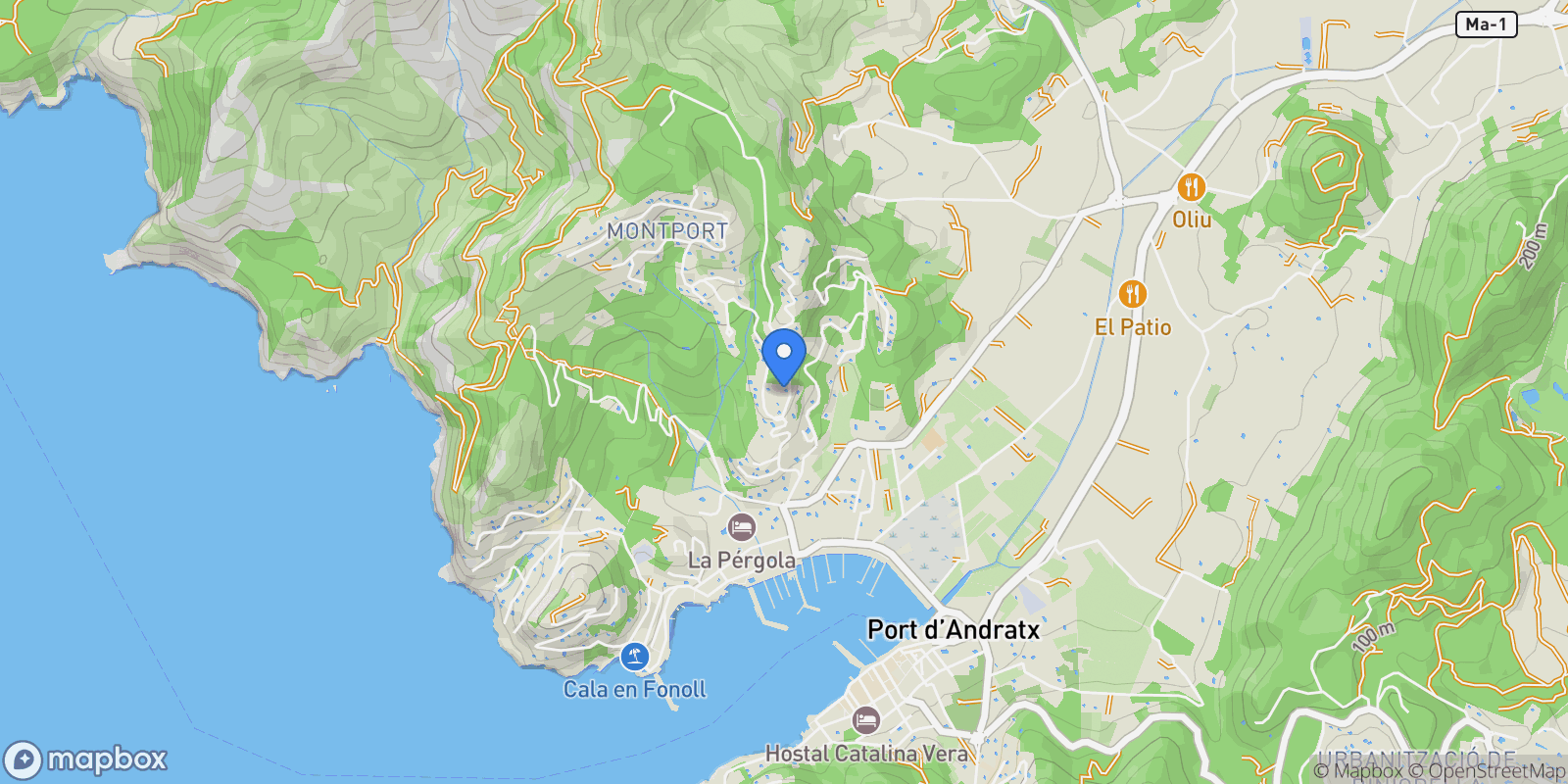 Map showing Puerto de Andratx, Mallorca, Puerto de Andratx, Port d'Andratx, Andratx, Balearic Islands.