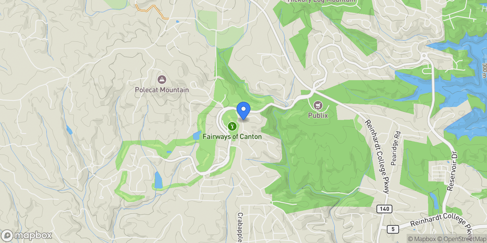 Map showing 105 Laurel Canyon Trail, Canton, Georgia, United States.