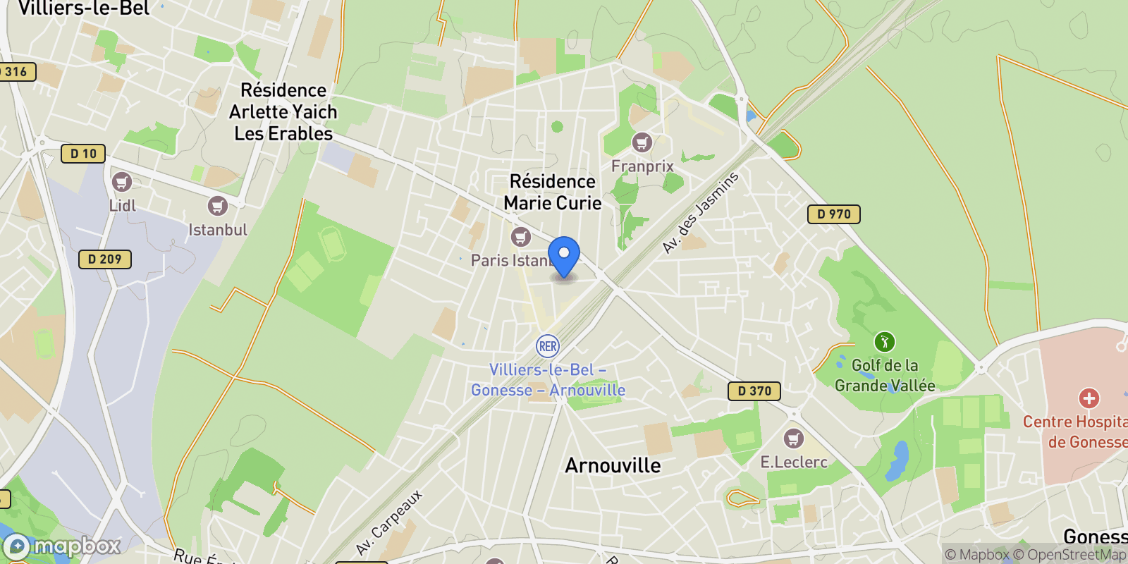 Map showing Rue Bonnet, Arnouville, Île-de-France, France.
