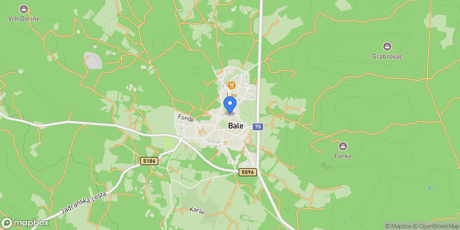 Map showing Bale, Istria County, Croatia.