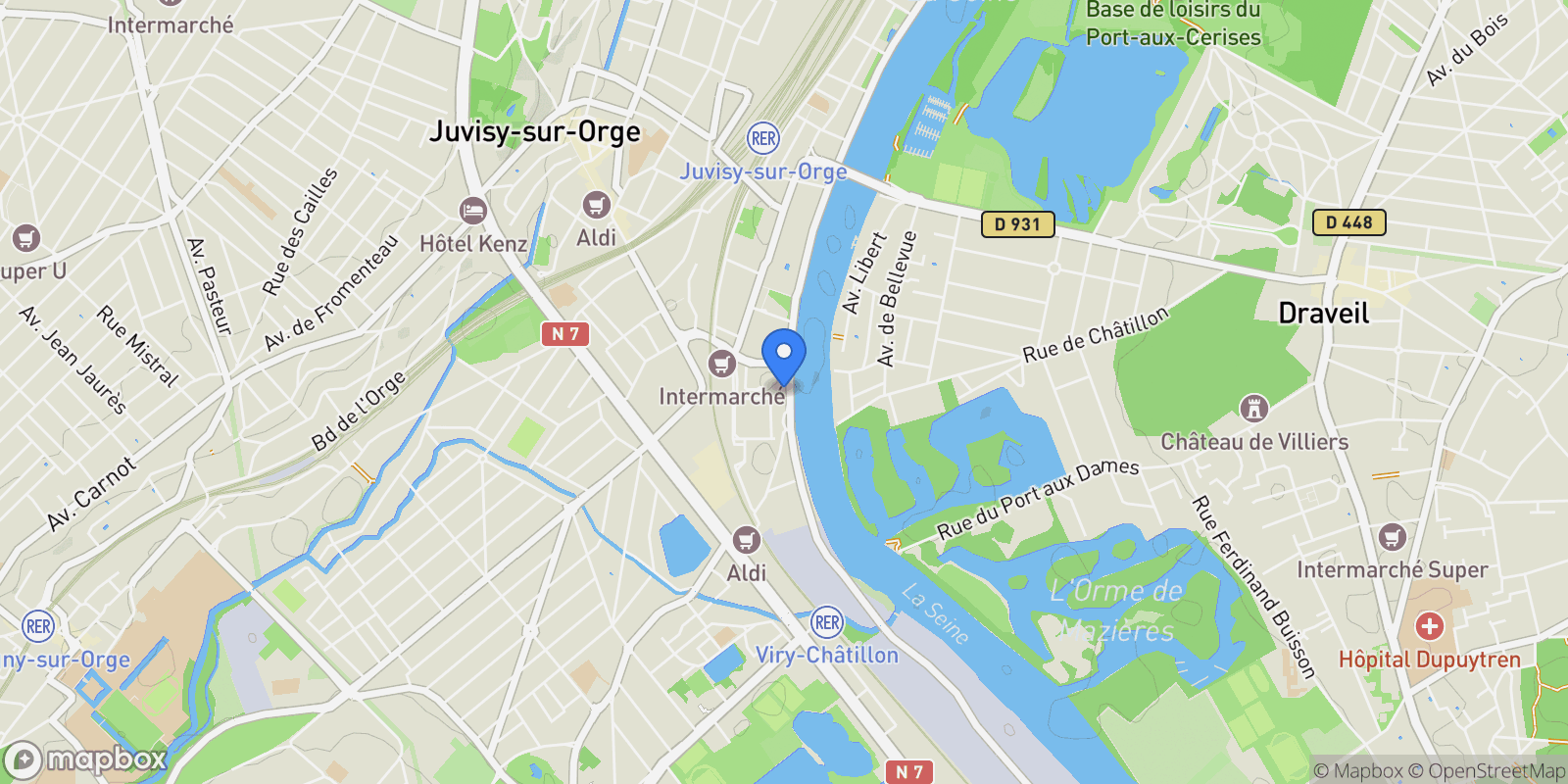 Map showing Quai de Chatillon, Viry-Châtillon, Île-de-France, France.