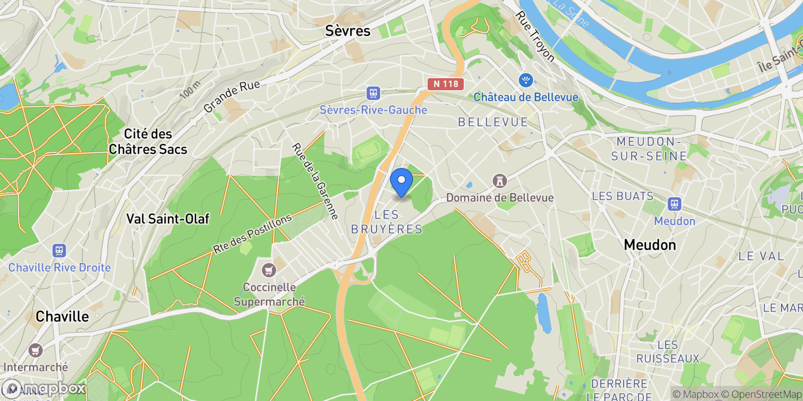 Map showing 1 Avenue Jules Gévelot, Sèvres, Île-de-France, France.