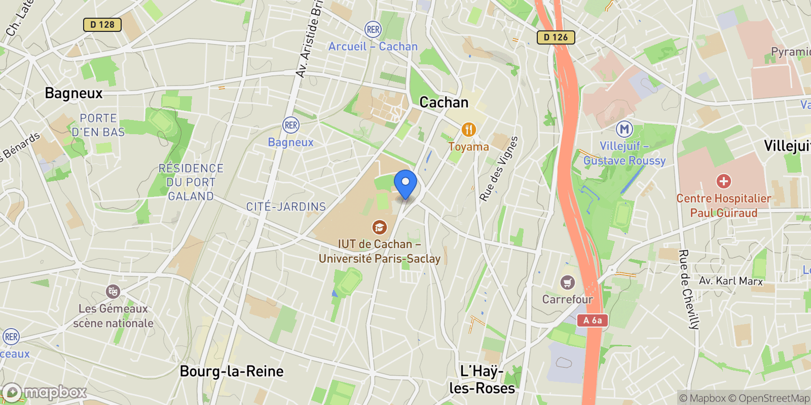 Map showing 26 Avenue de la Division Leclerc, Cachan, Île-de-France, France.