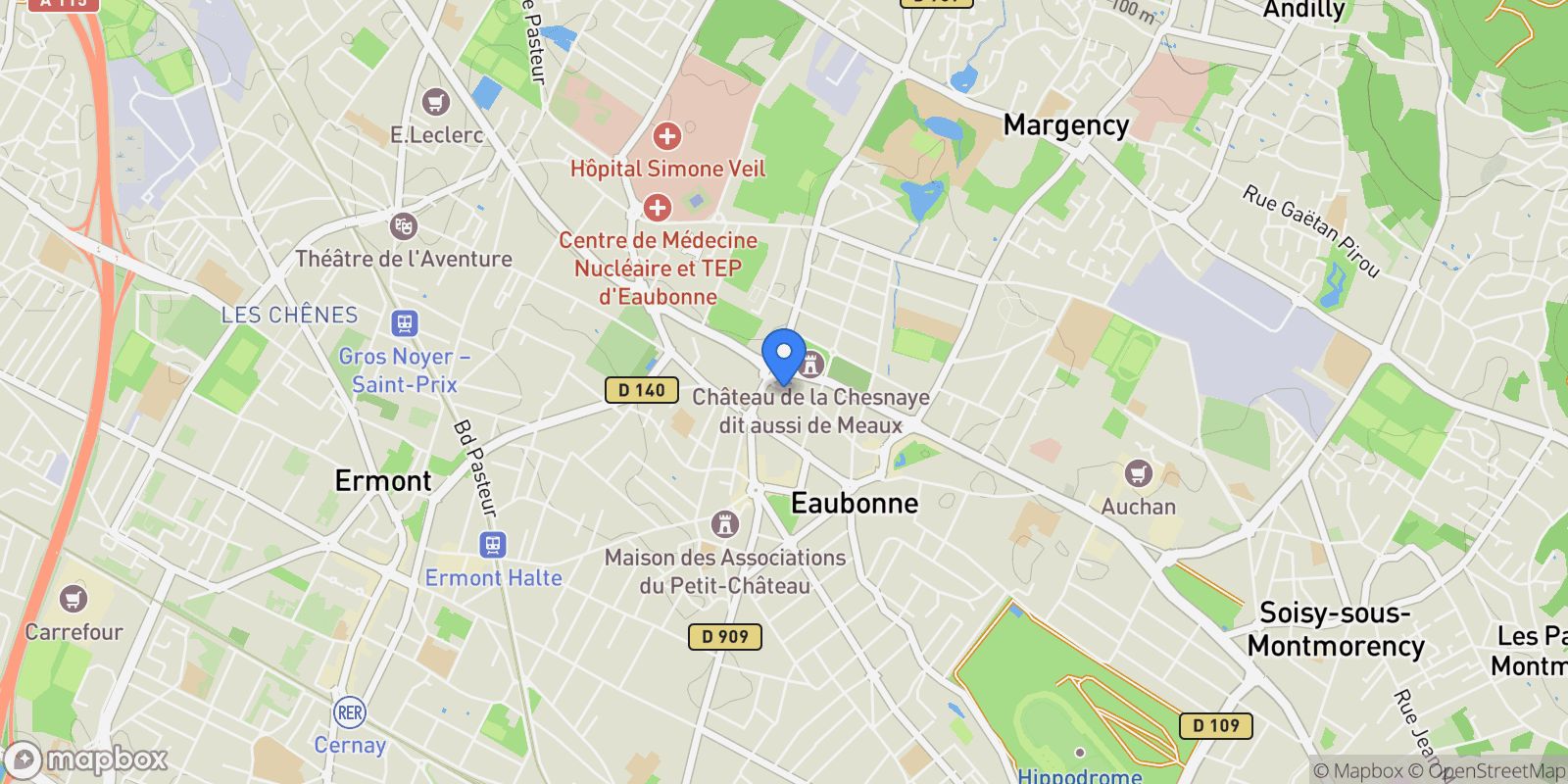 Map showing 8 Rue Gabriel Péri, Eaubonne, Île-de-France, France.