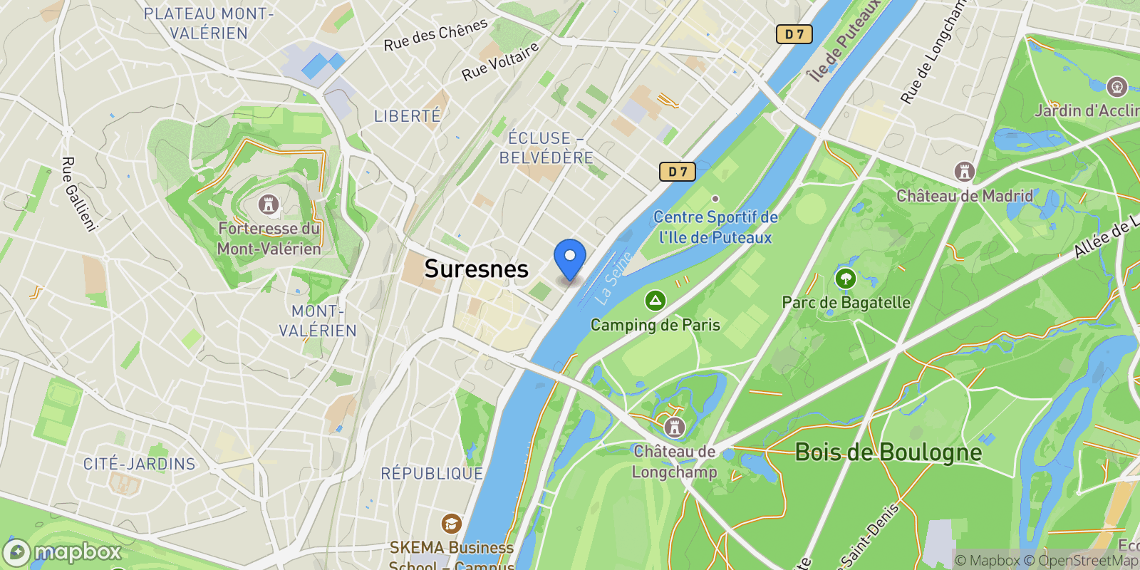 Map showing Quai Gallieni, Suresnes, Île-de-France, France.