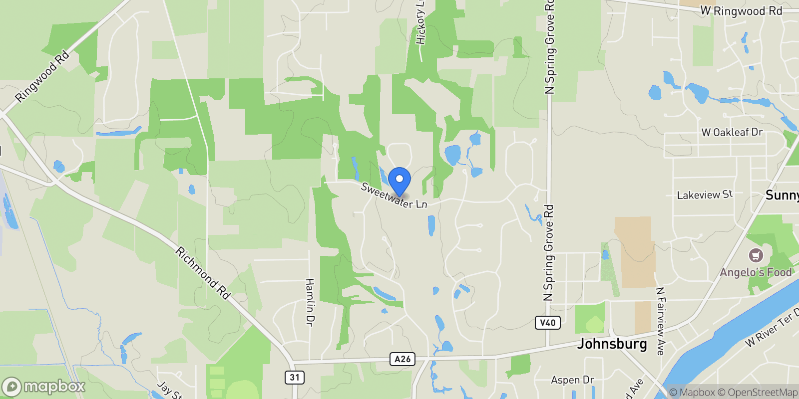 Map showing 4311 Red Tail Lane, Johnsburg, Illinois, United States.
