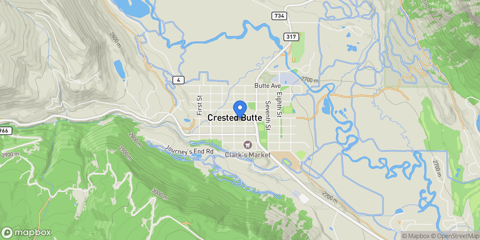 Map showing 418 Elk Avenue , Crested Butte, CO 81224, Crested Butte, Colorado, United States.