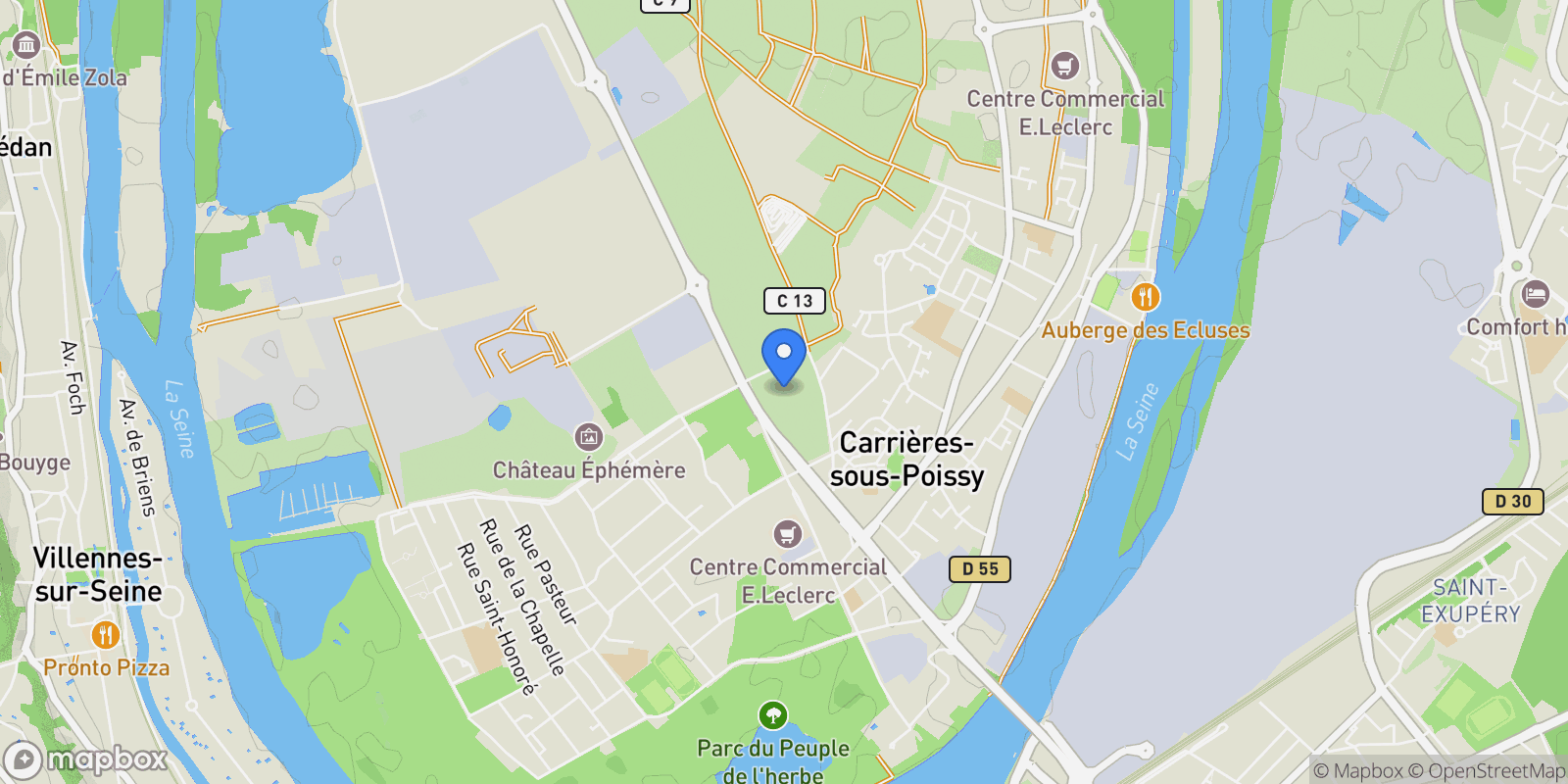 Map showing Poissy, Île-de-France, France.