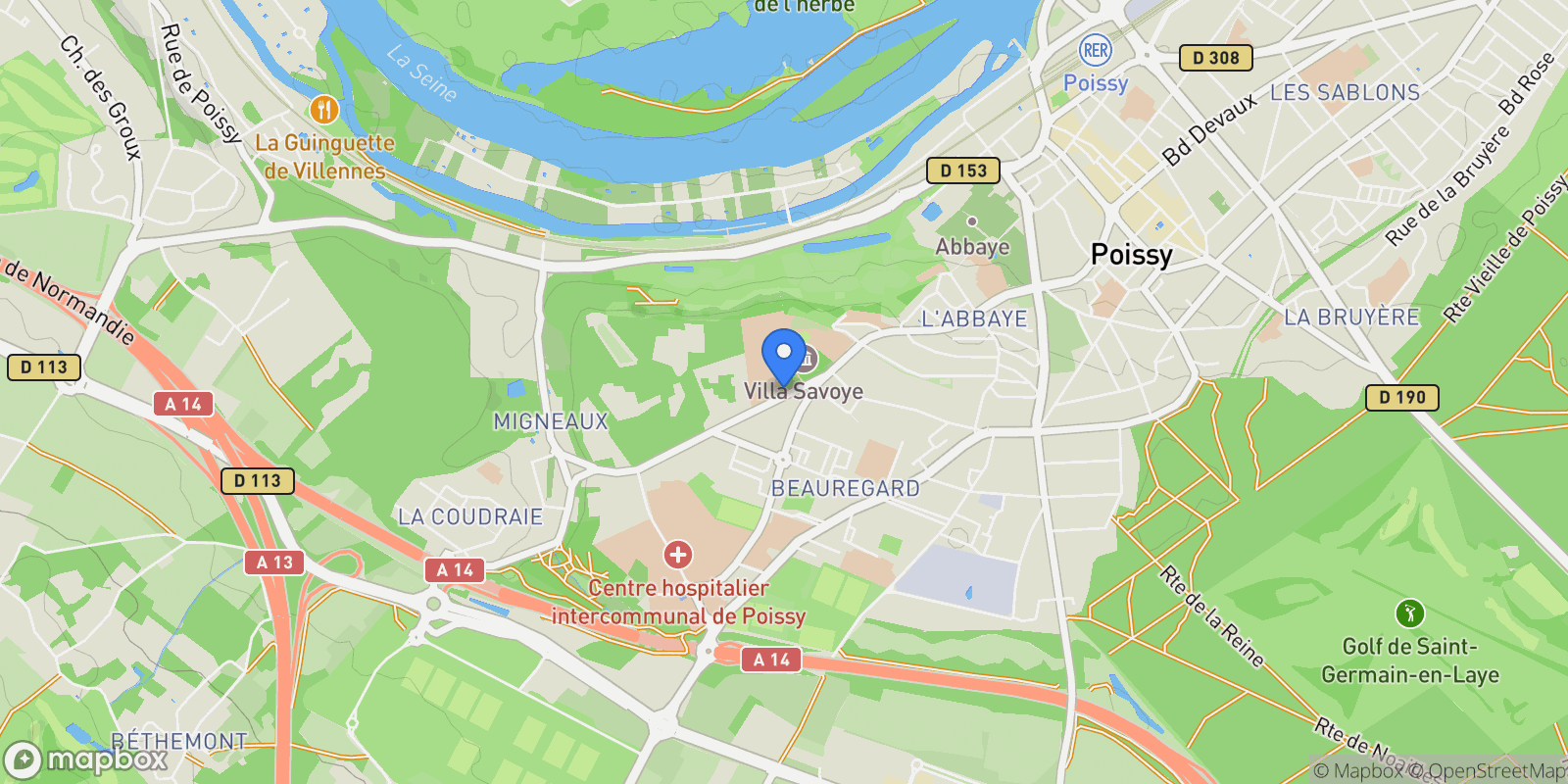 Map showing Poissy, Île-de-France, France.